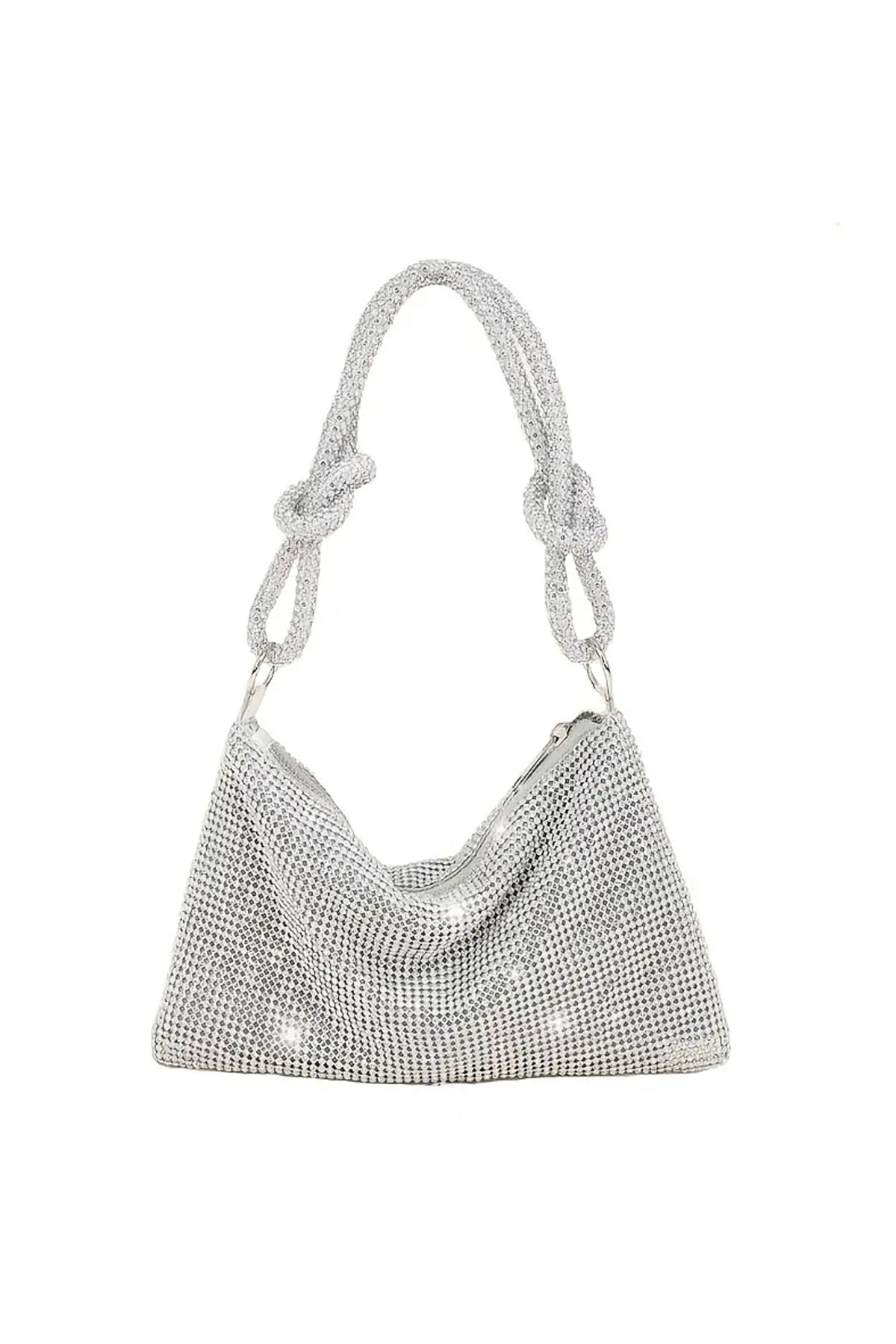 Rhinestone Sparkly Shoulder Bag Silver