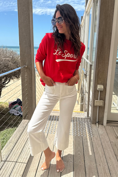 Le Sport Sweater Red & White