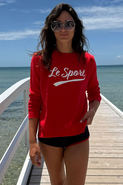 Le Sport Sweater Red & White