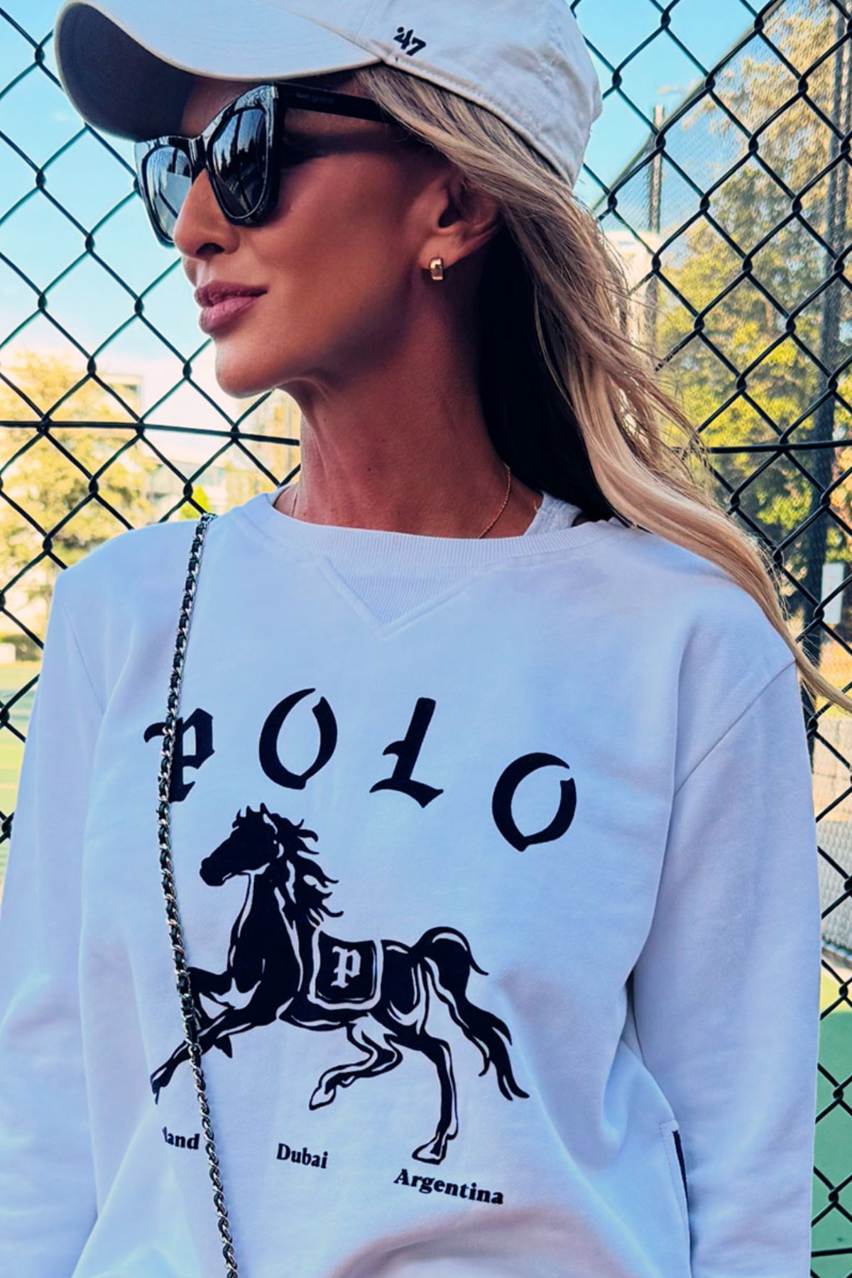 Polo Sweater White & Navy