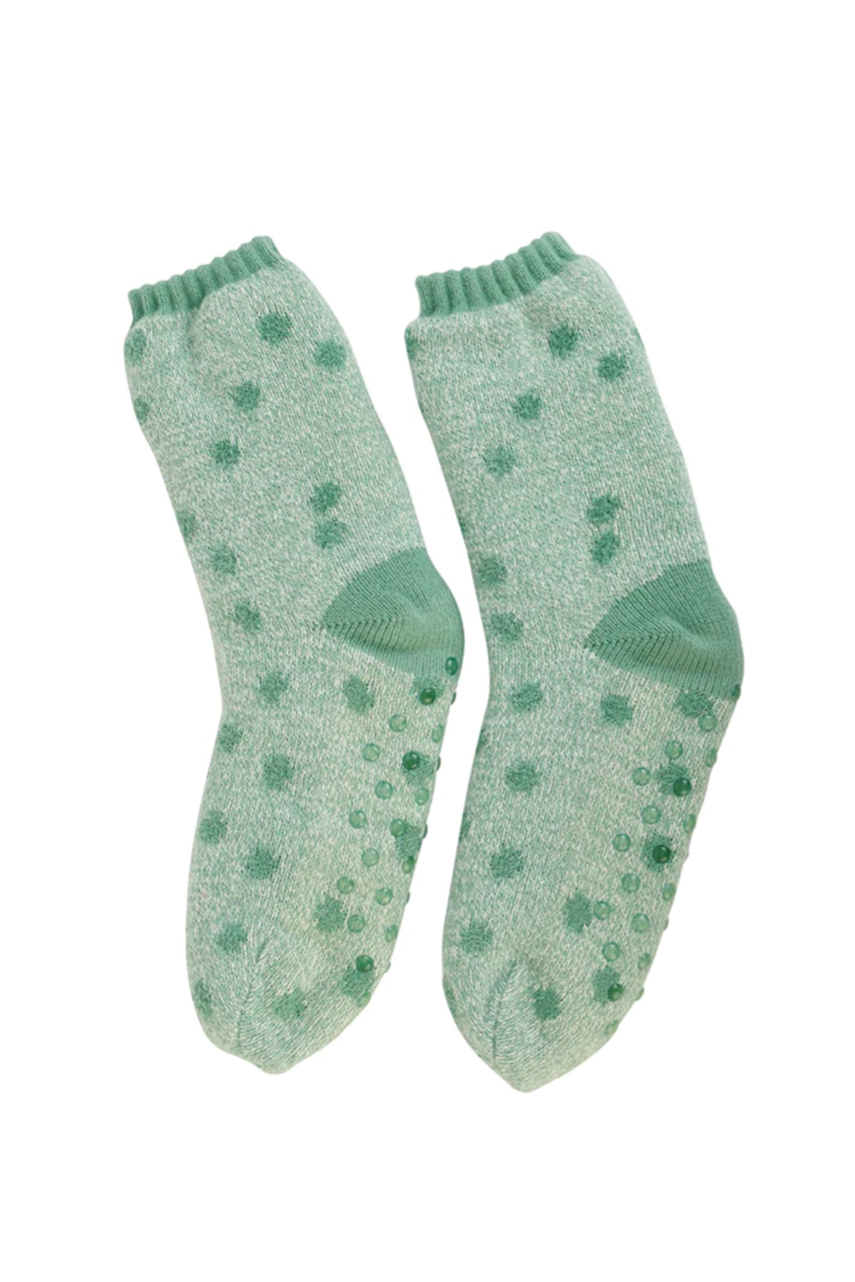 Spotty Bed Socks Dark Sage