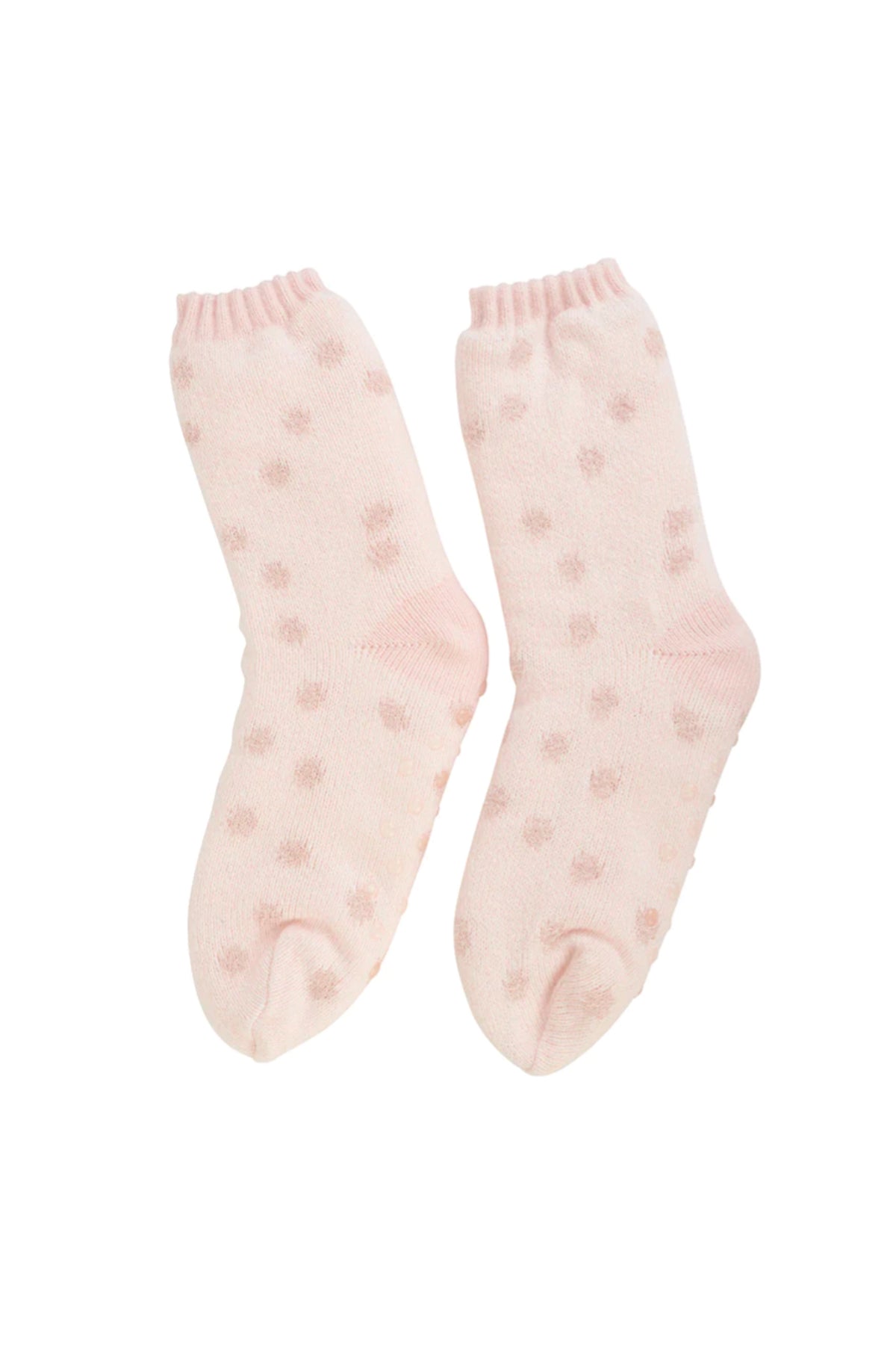 Spotty Bed Socks Pink Quartz