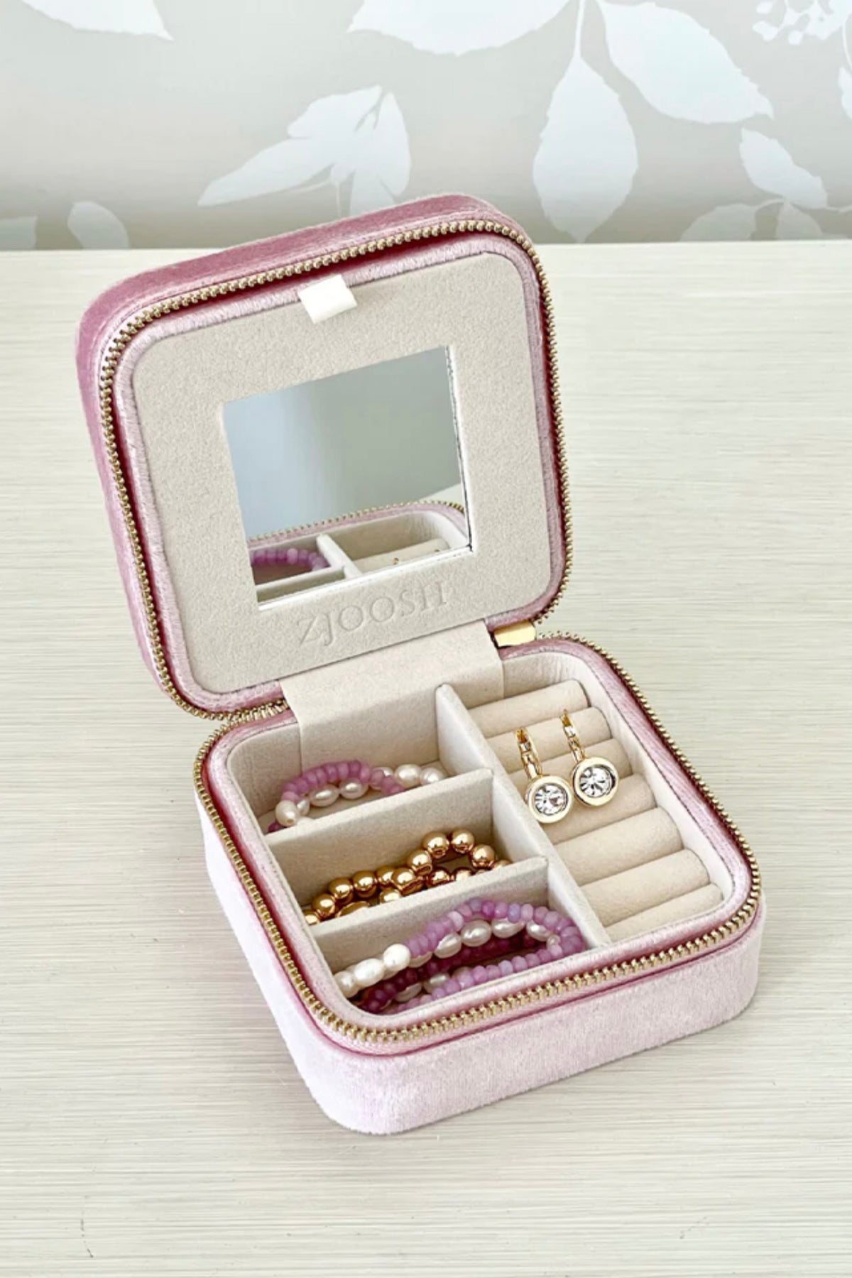 Square Jewellery Case Pink