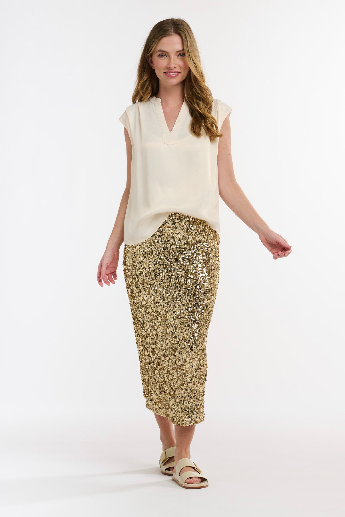 Starlet Sequin Skirt Gold