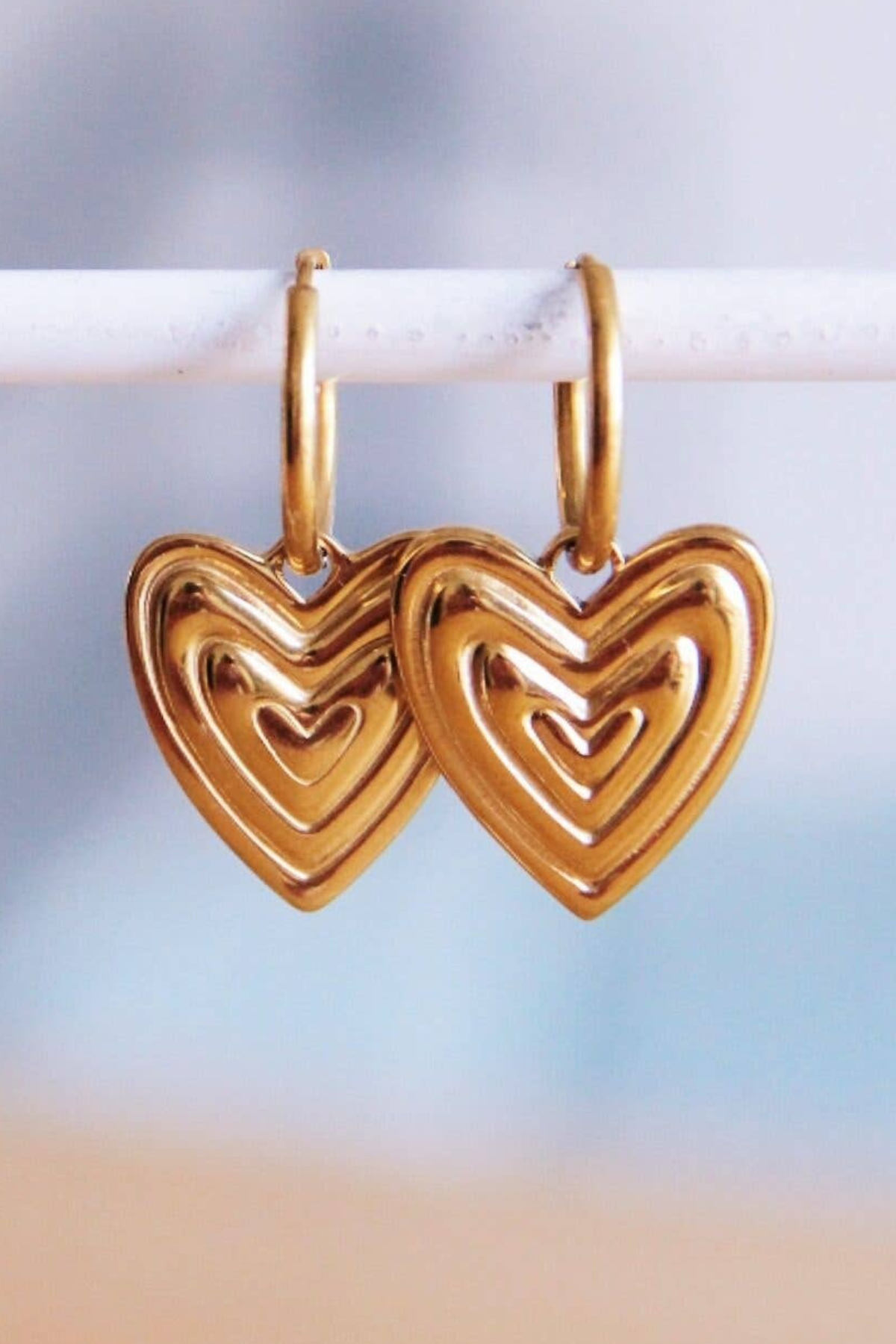 Swirl Heart Charm Earrings