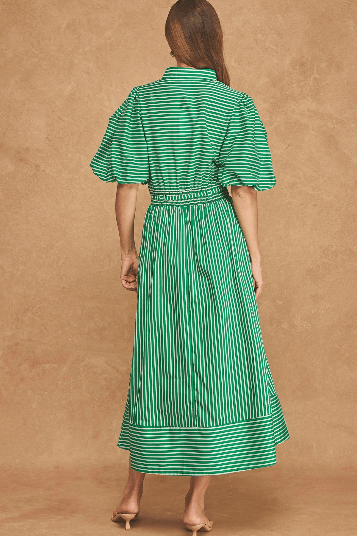 The Amalfi Stripe Midi Emerald