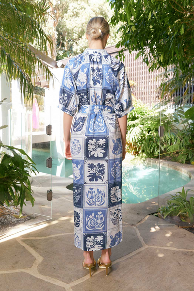 Taylor Botanical Ankle Dress Denim