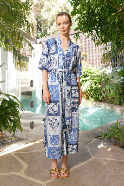 Taylor Botanical Ankle Dress Denim