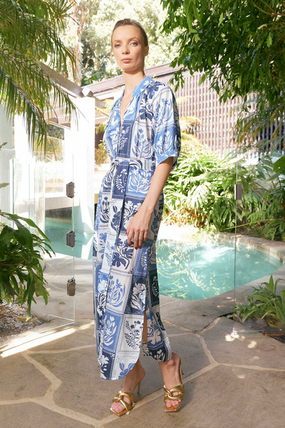 Taylor Botanical Ankle Dress Denim