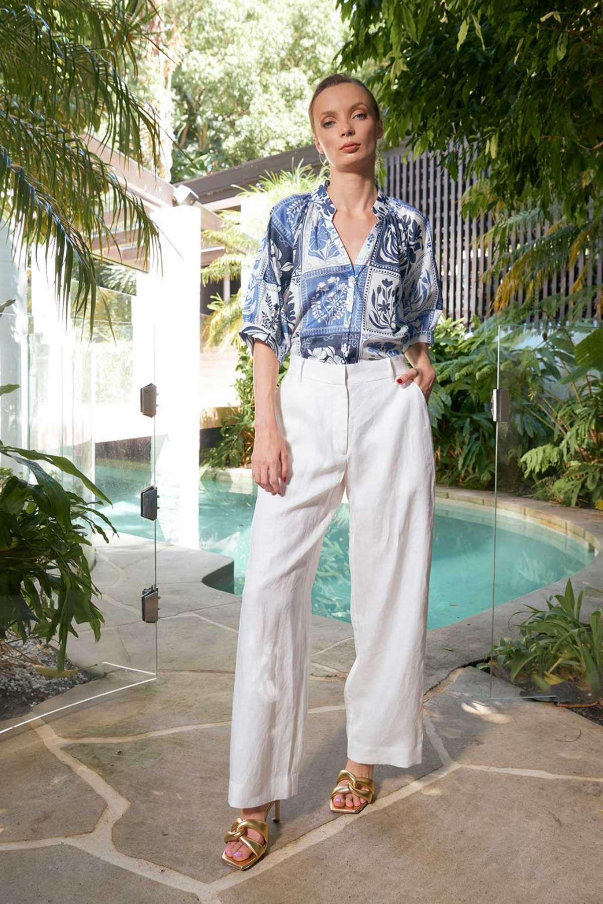 Taylor Botanical Blouse Denim