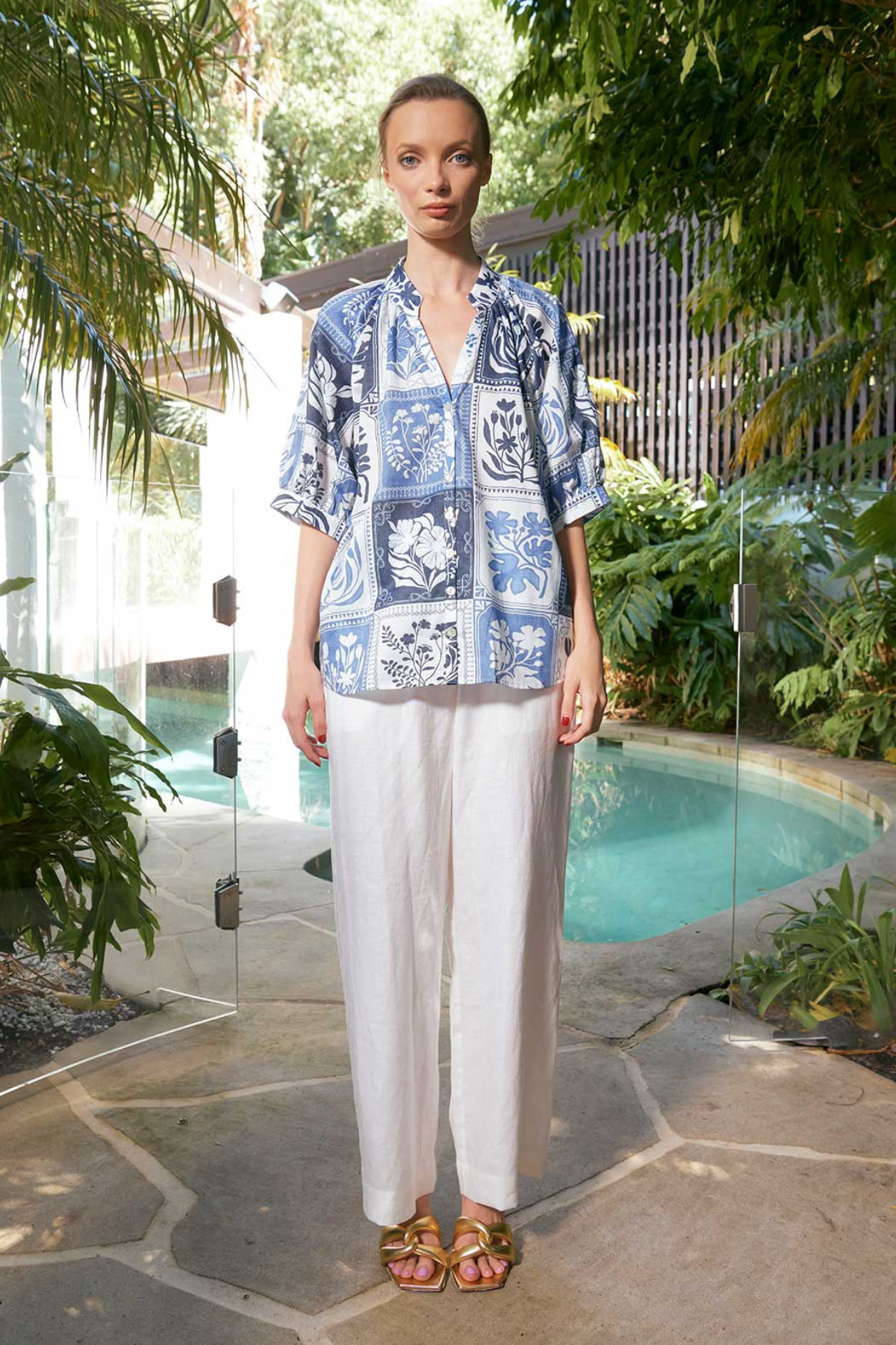 Taylor Botanical Blouse Denim