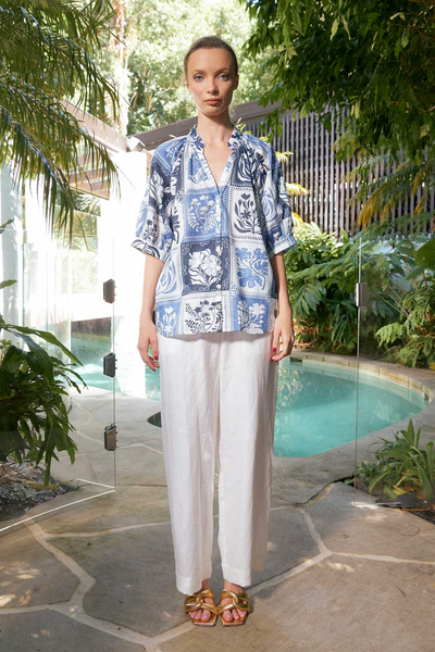Taylor Botanical Blouse Denim