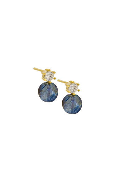 Blue Crystal Luna Earring