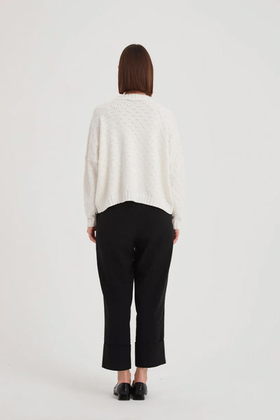 Textured Spot Knit Ivory