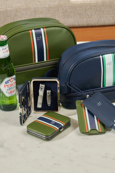 Stripe Toiletry Bag Olive