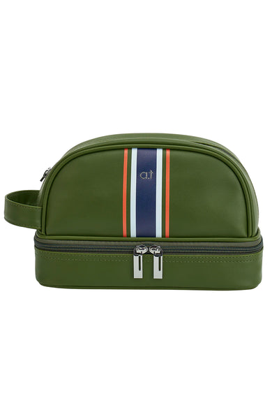 Stripe Toiletry Bag Olive