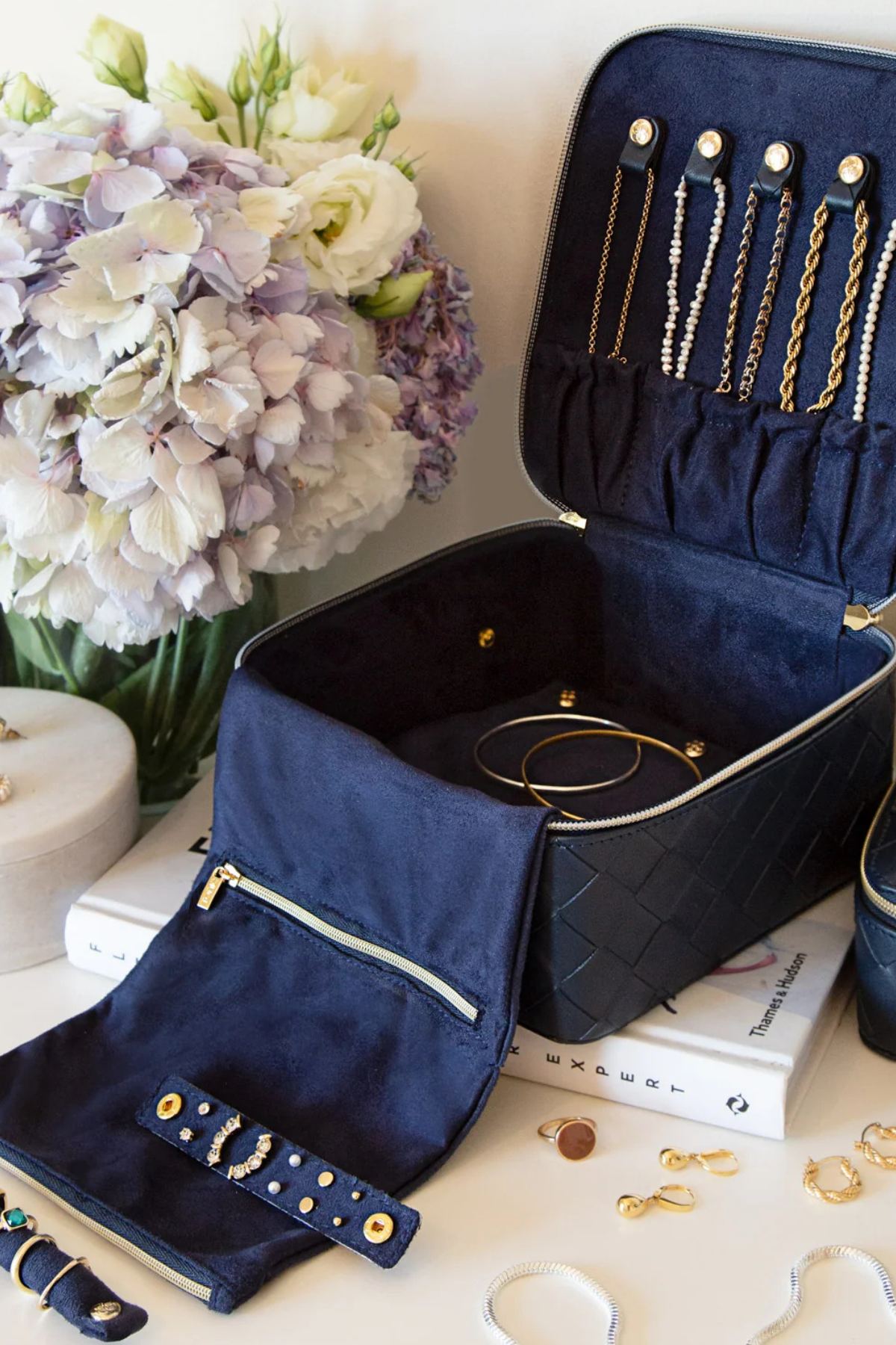 Woven Large Jewellery Cube Navy
