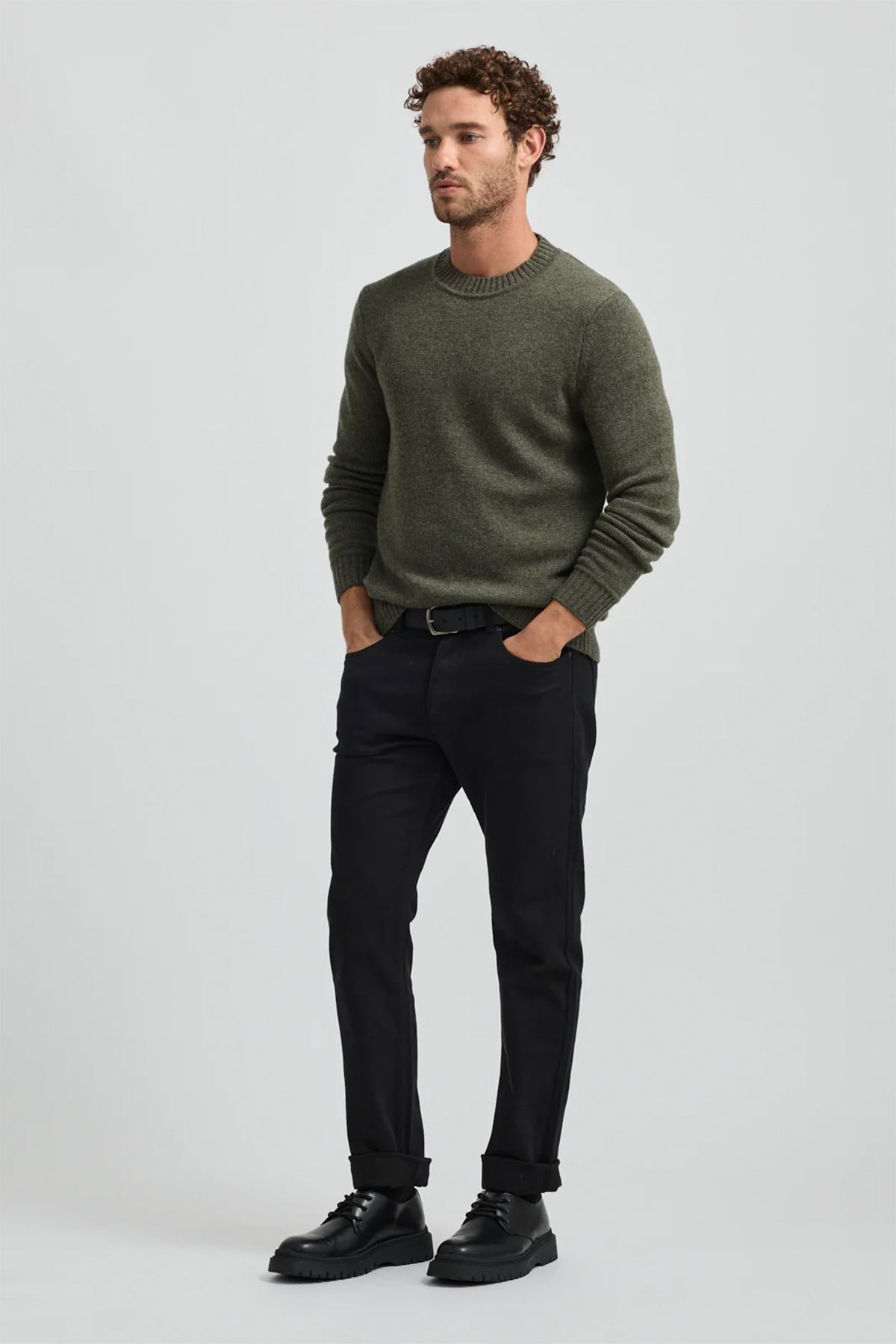 Lambswool Crew Jumper Olive