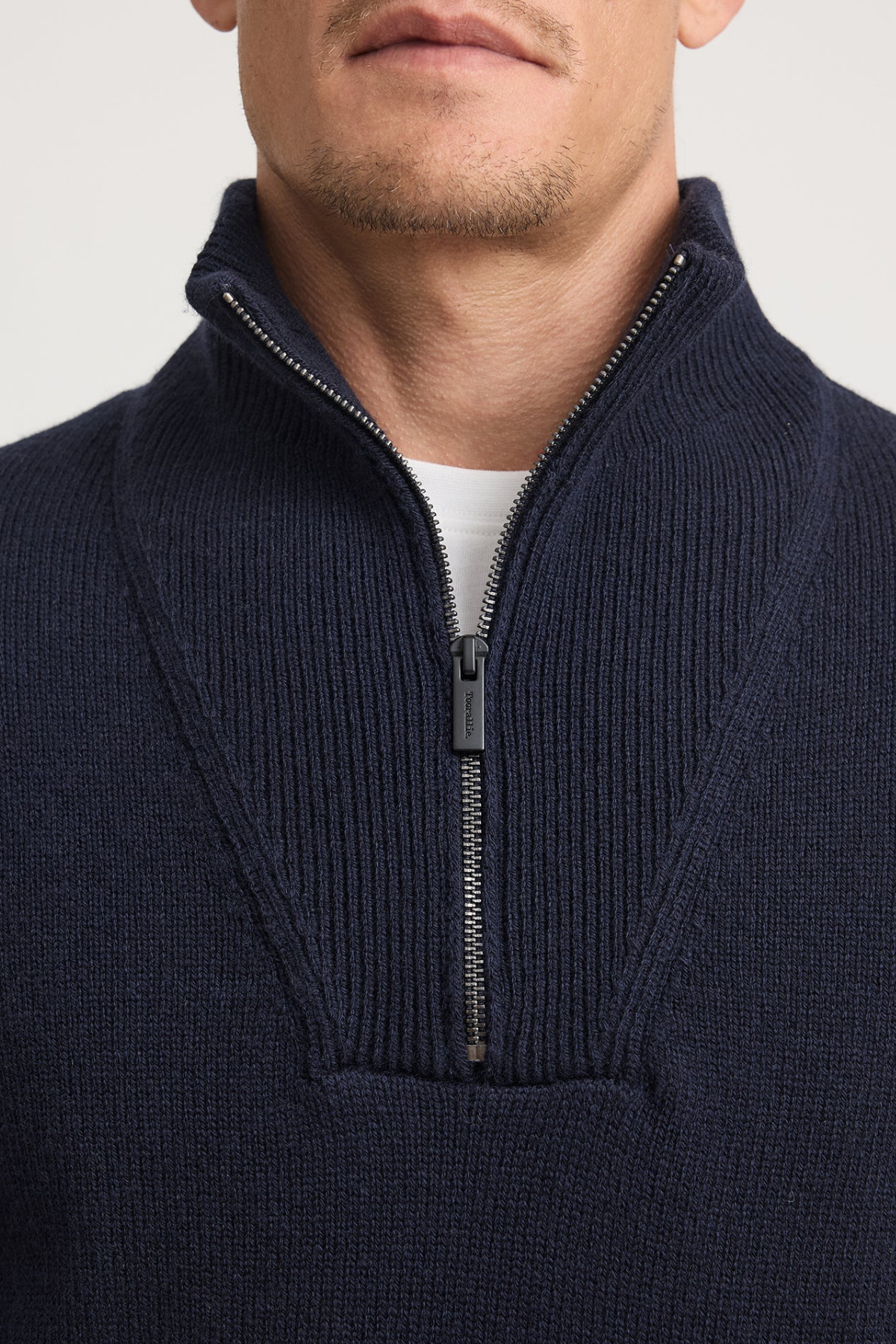 Lambswool Half Zip French Navy