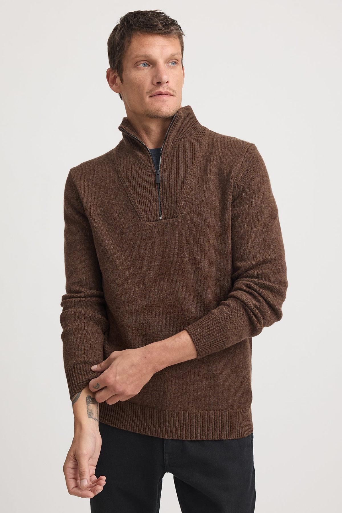 Lambswool Half Zip Otter