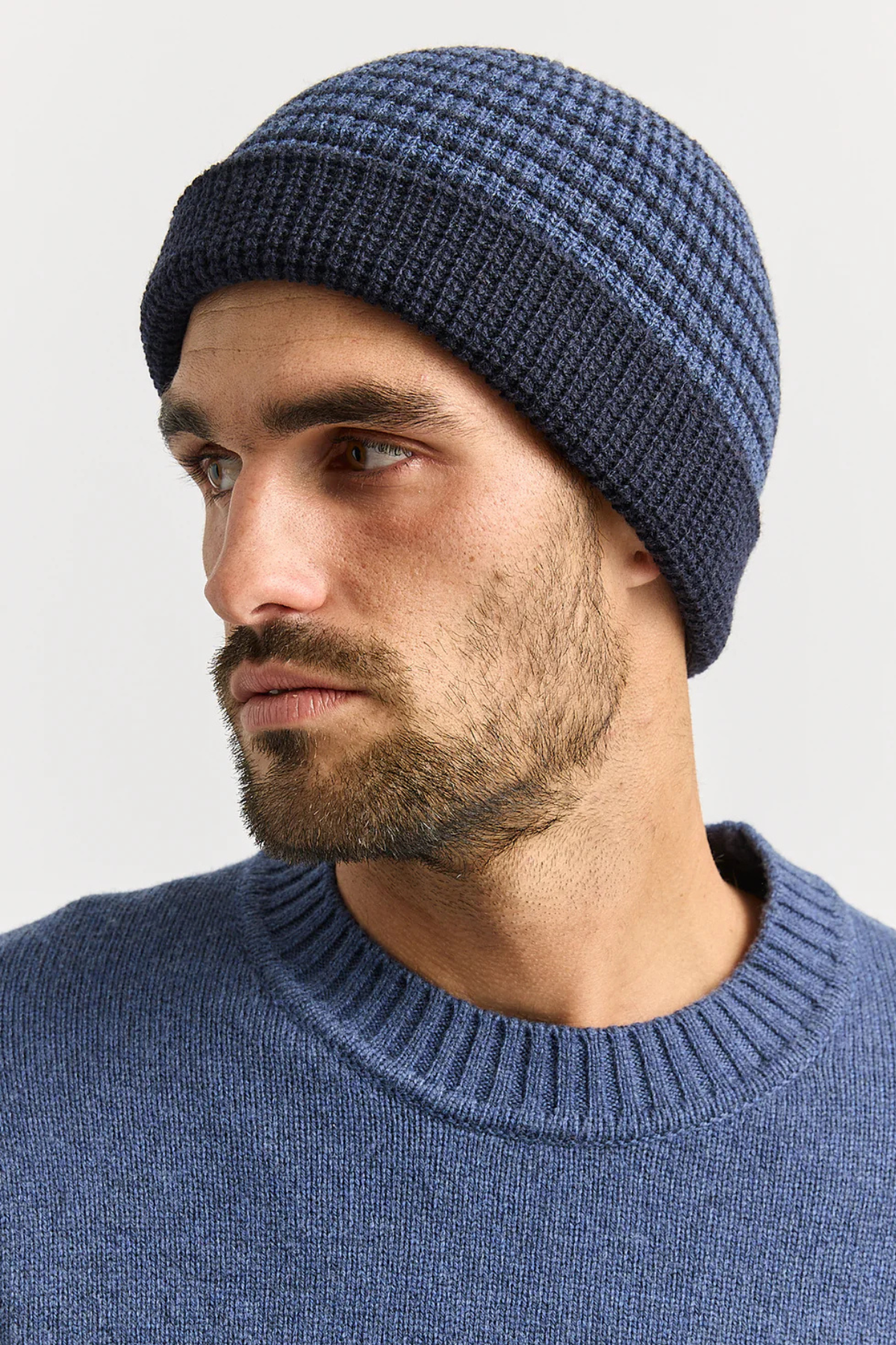 Links Stripe Beanie French Navy