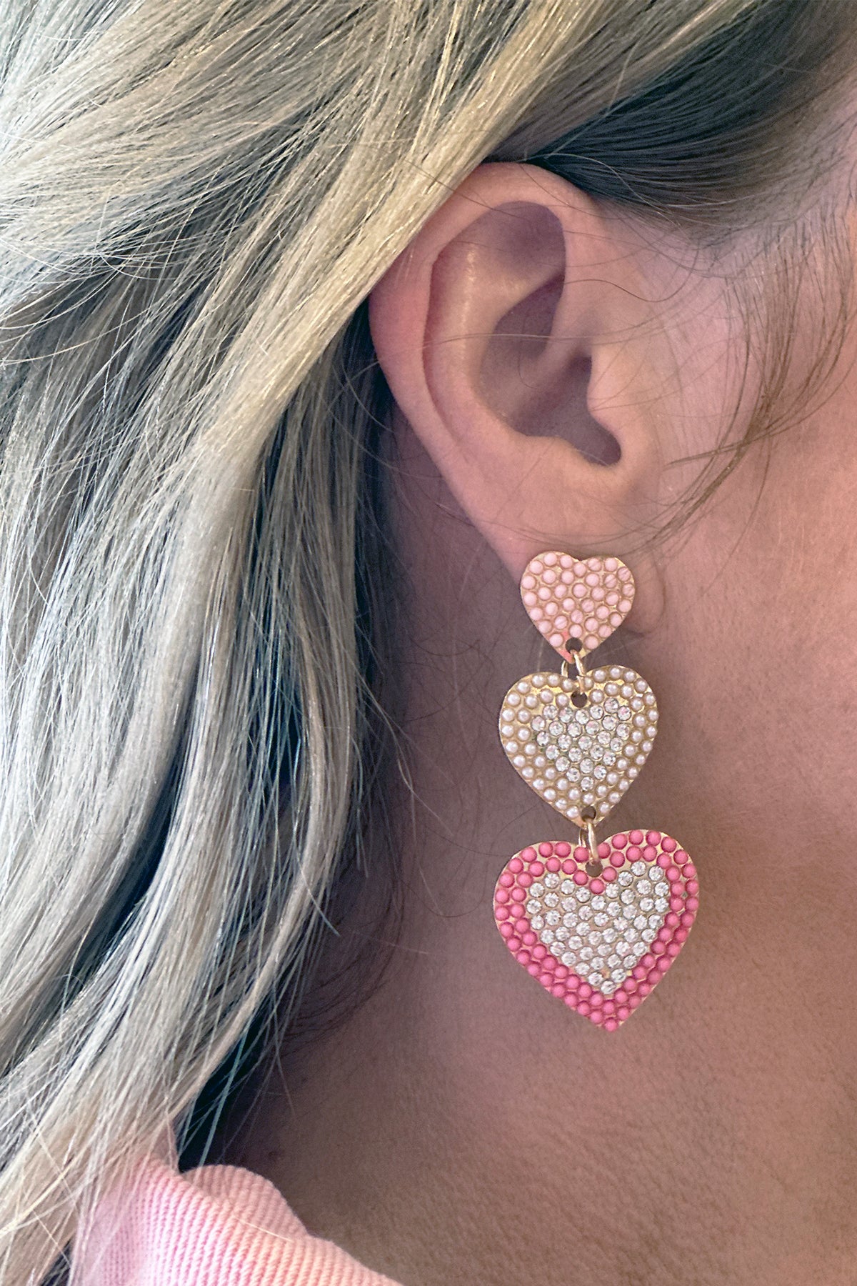 Triple The Love Earrings