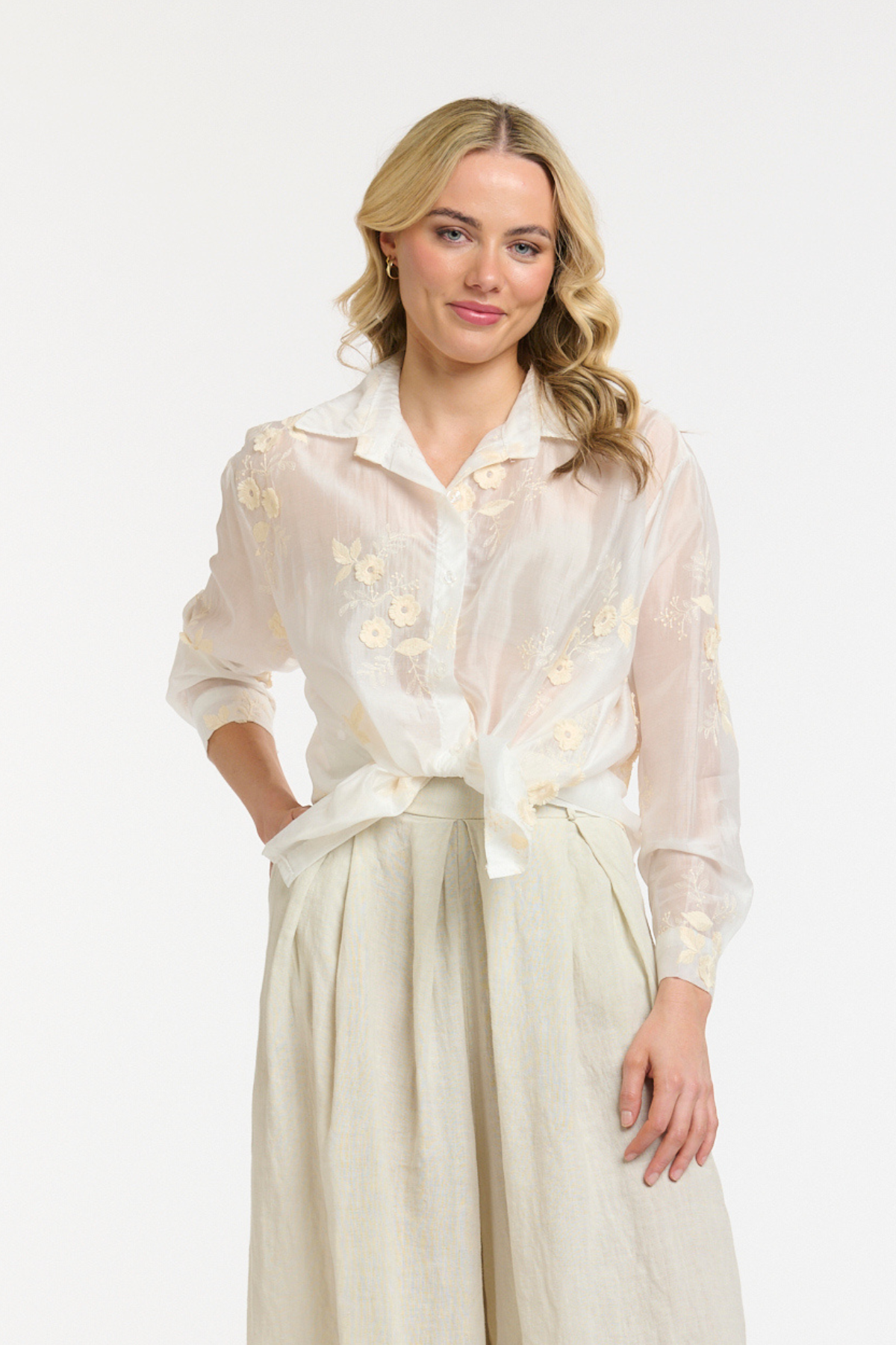 Embroidered Flower Blouse