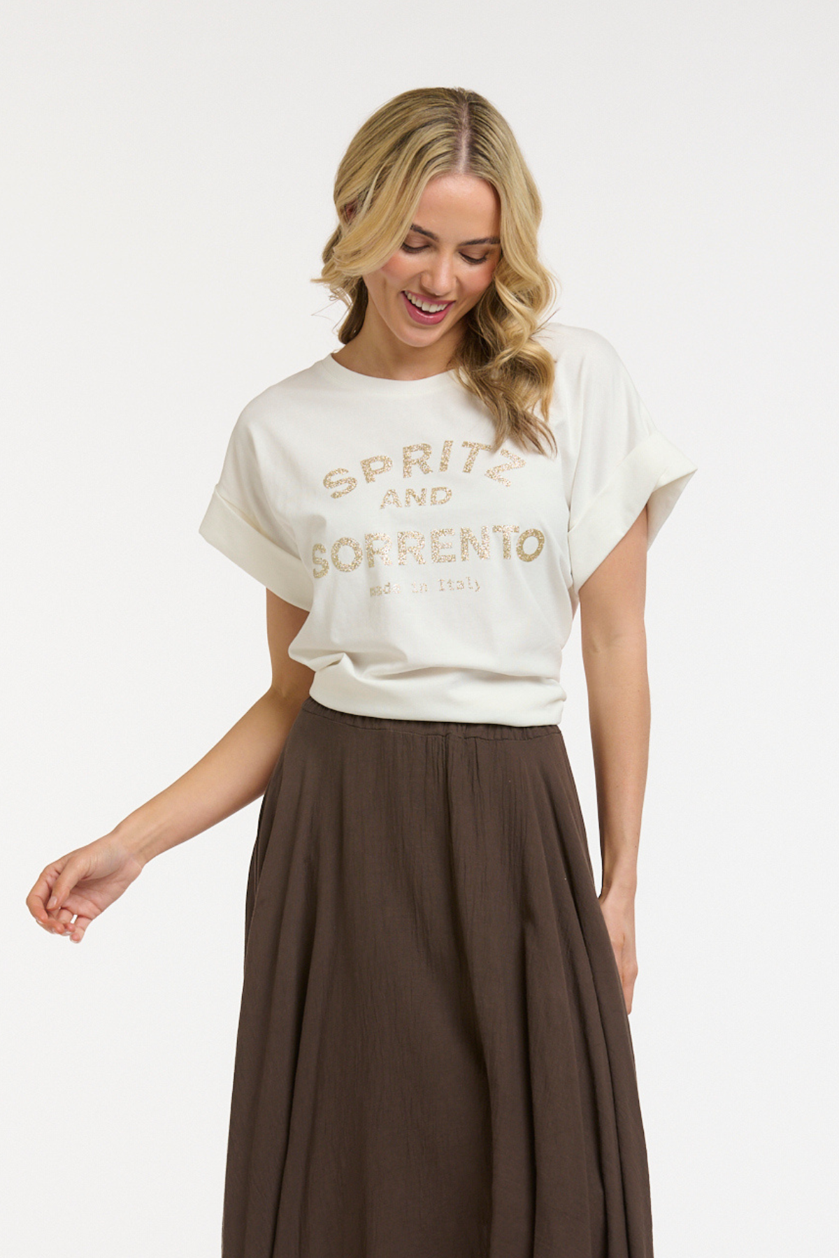 Glitter Spritz Tee Gold