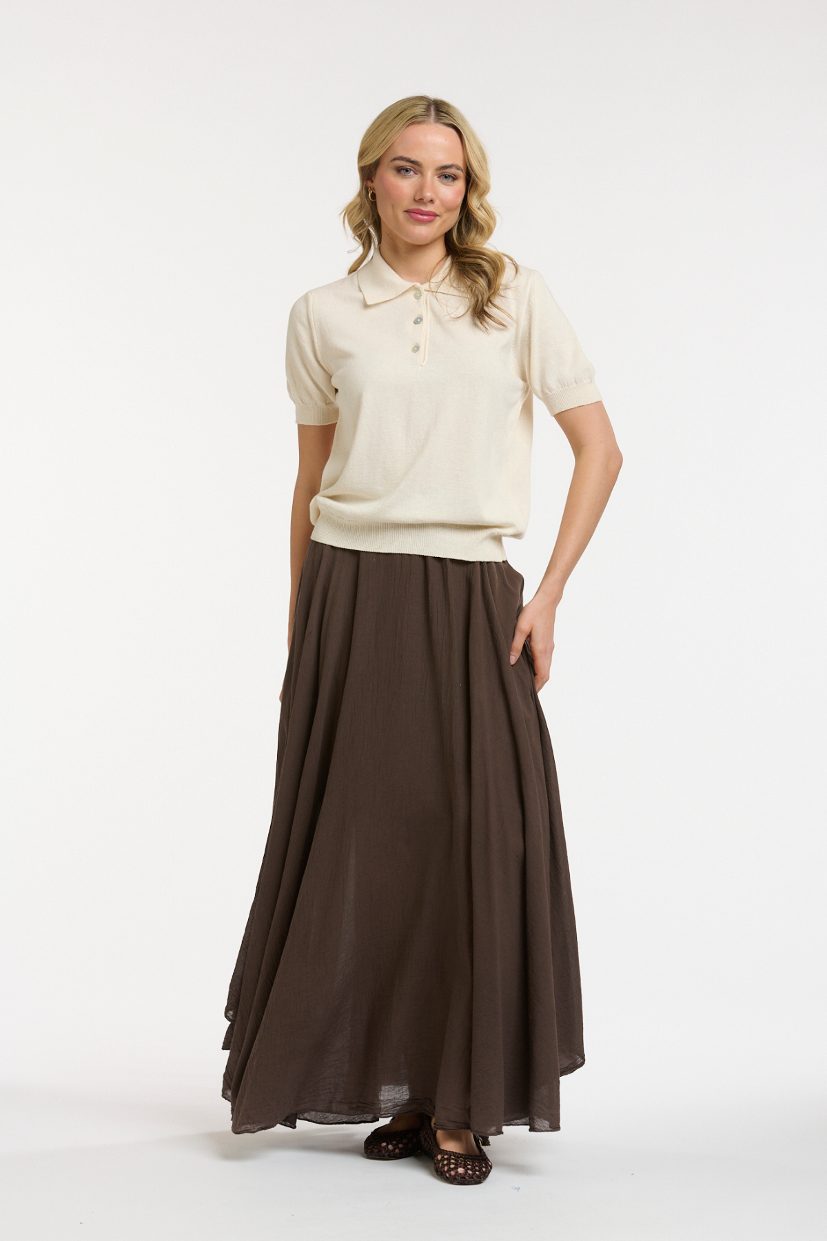 Knit Polo Cream