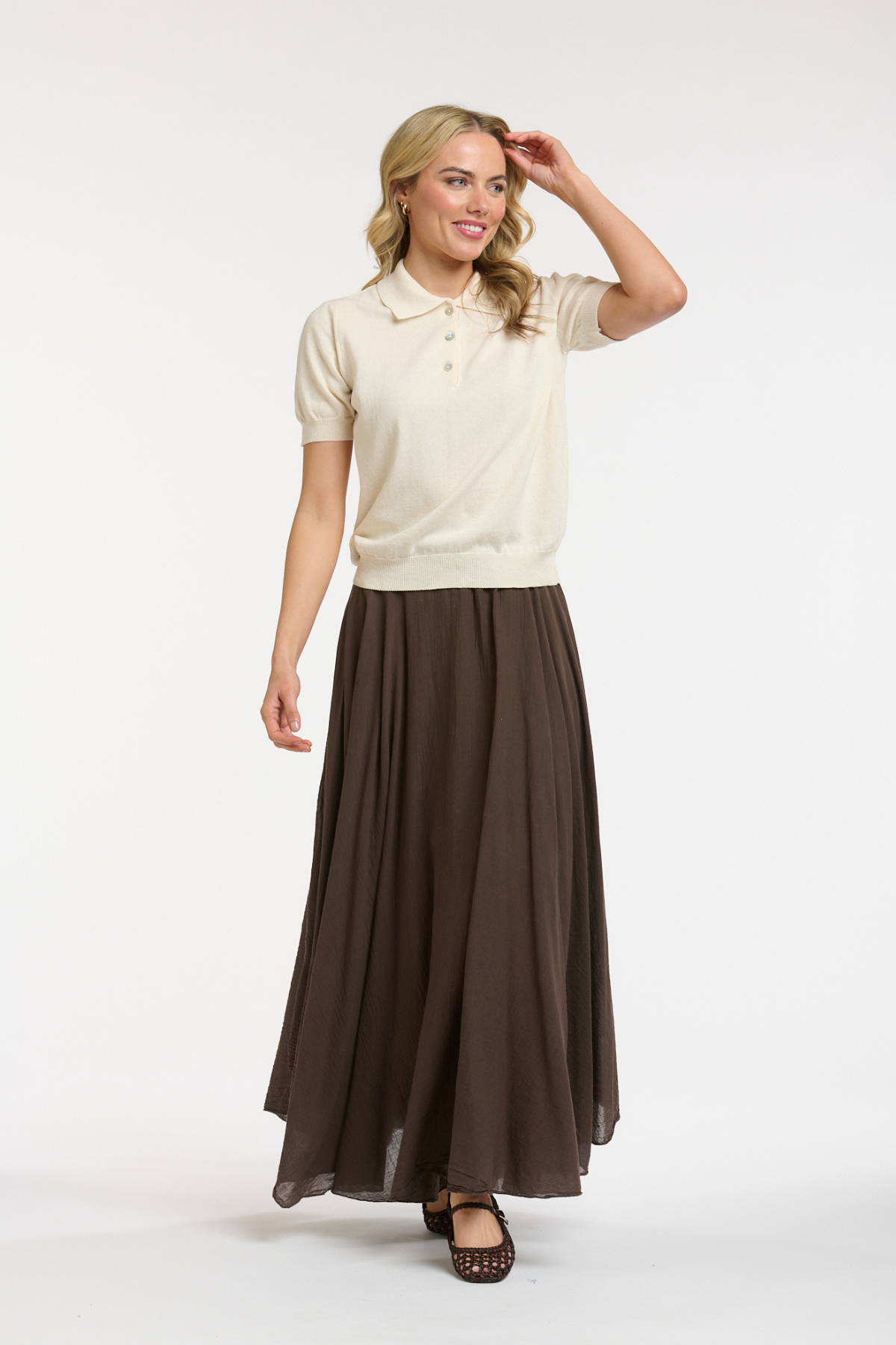 Knit Polo Cream