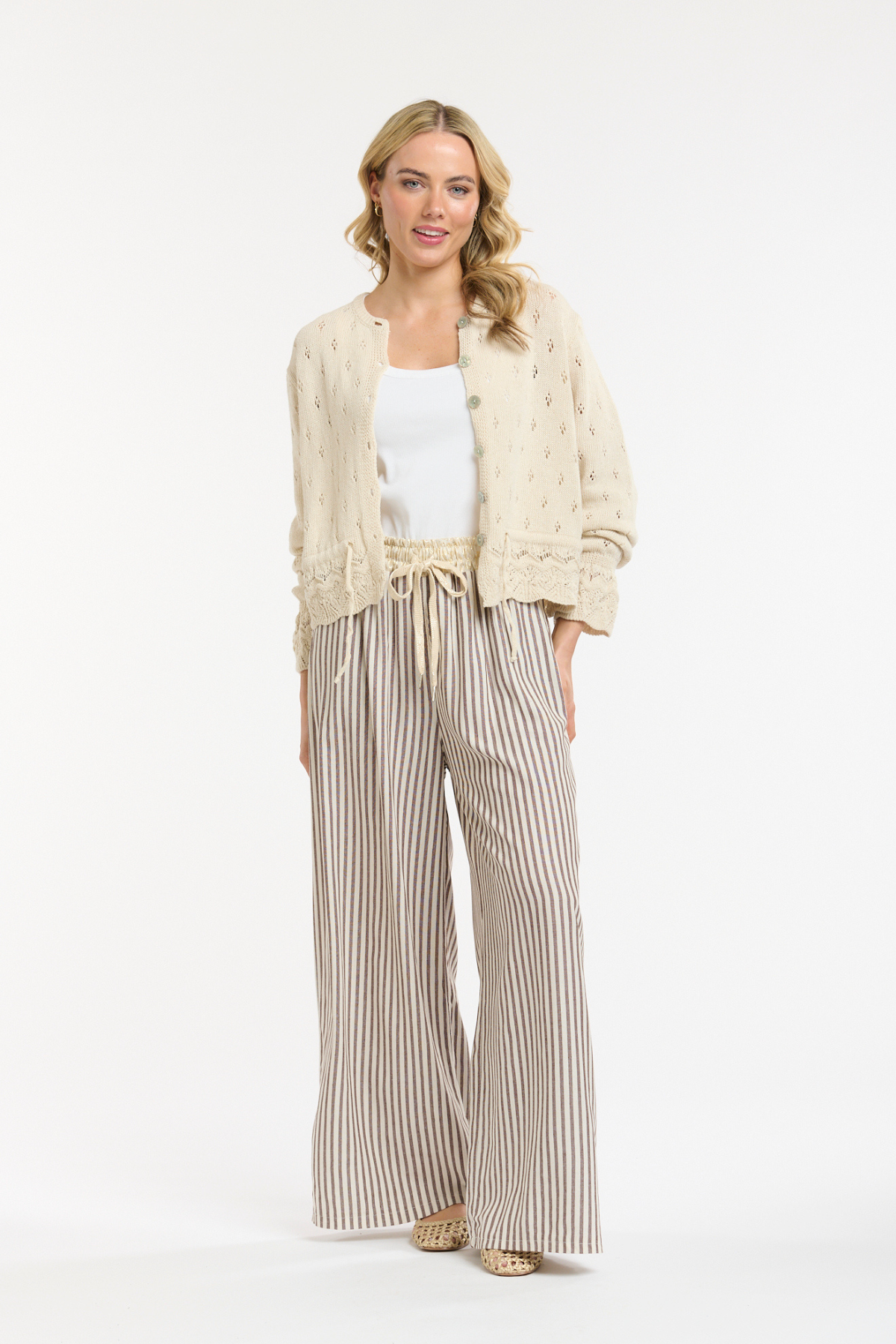 Openwork Knit Peplum Cardi