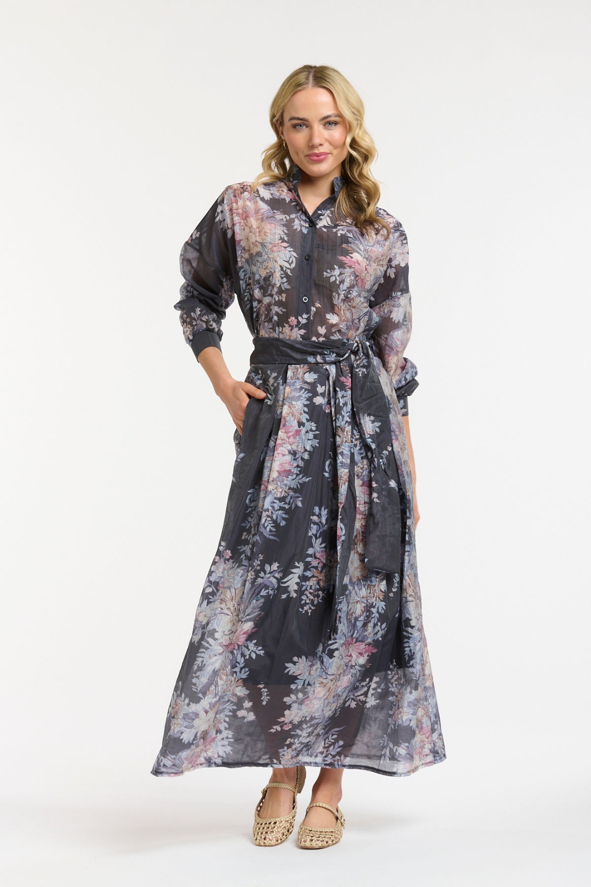 Botanical Floral Navy Print Blouse