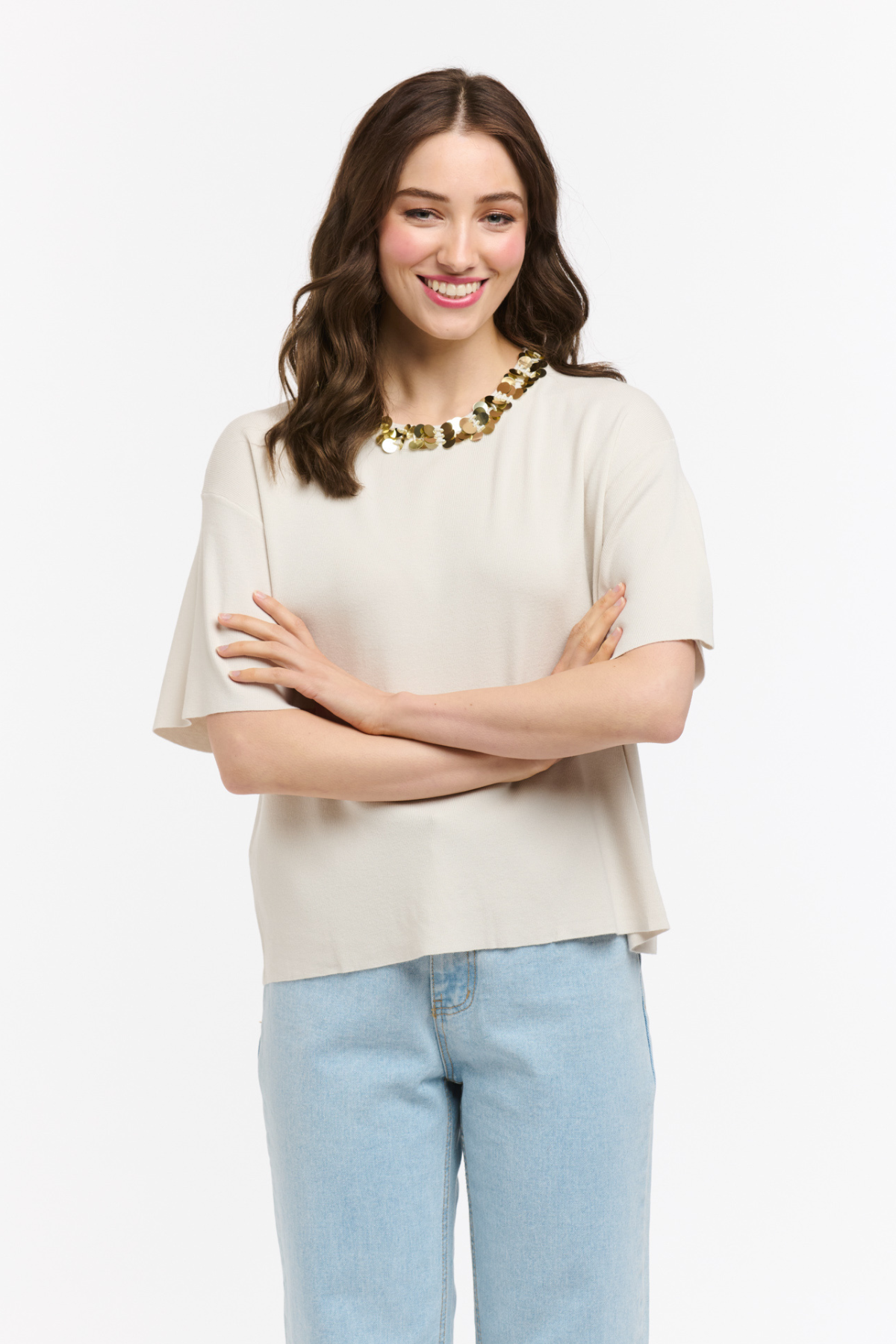 Celeste Knit Top Sequin Detail
