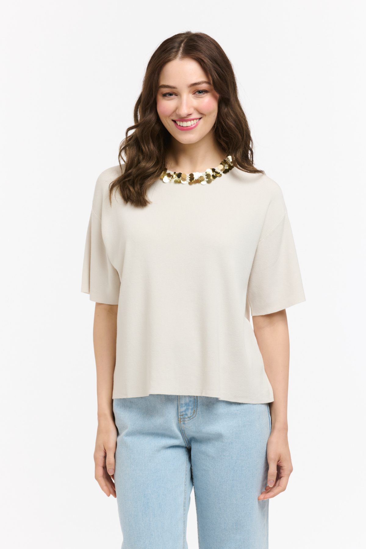 Celeste Knit Top Sequin Detail