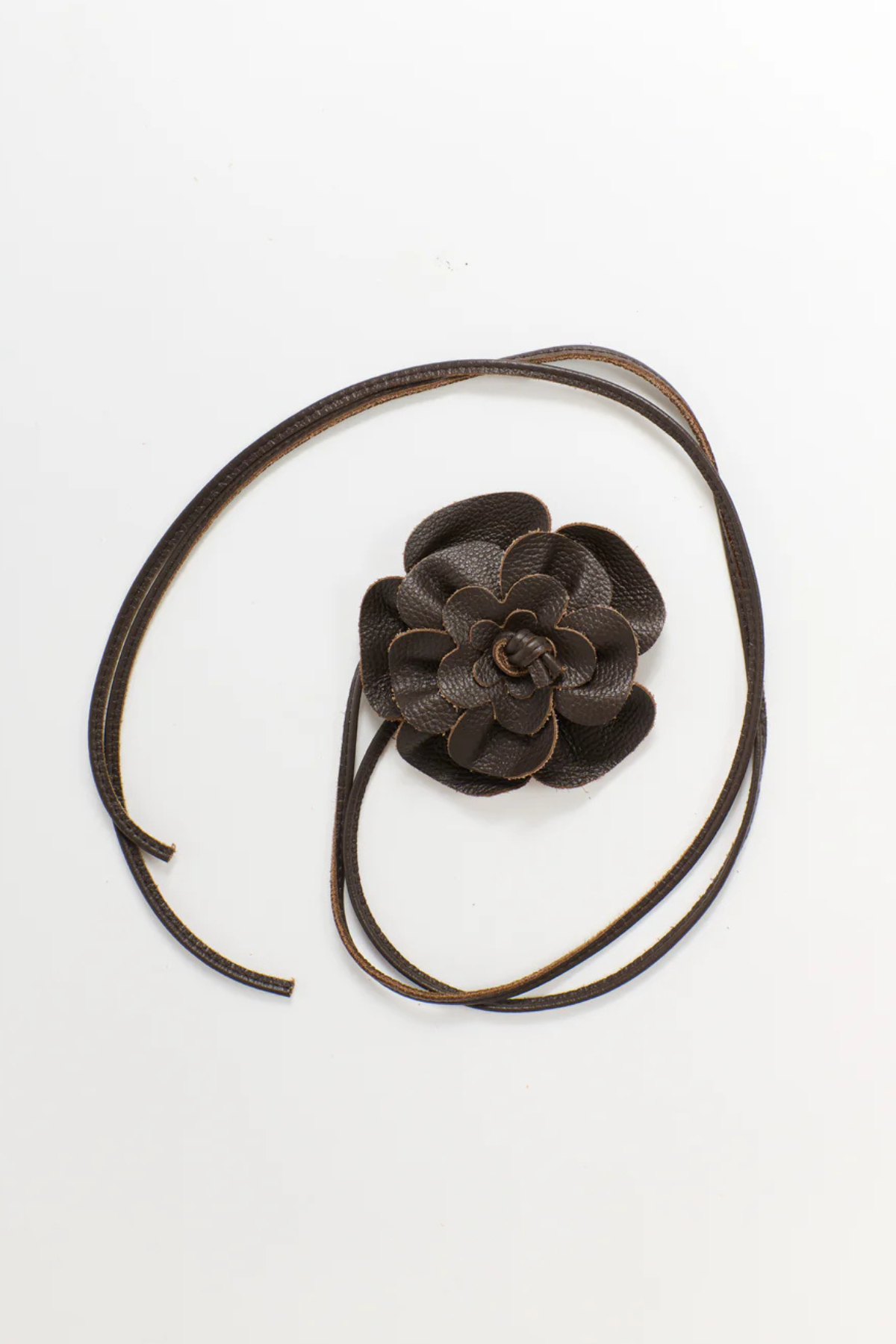 Flower Wrap Belt Chocolate