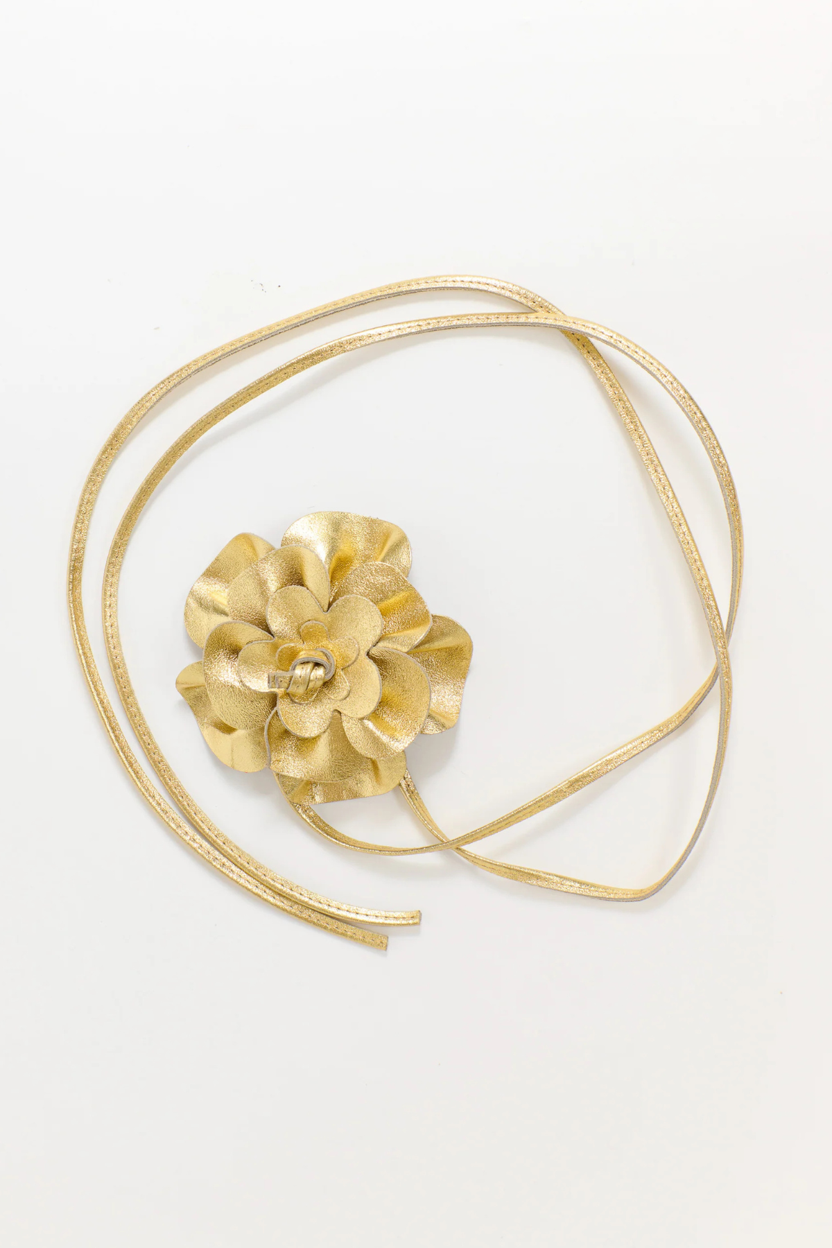 Flower Wrap Belt Gold