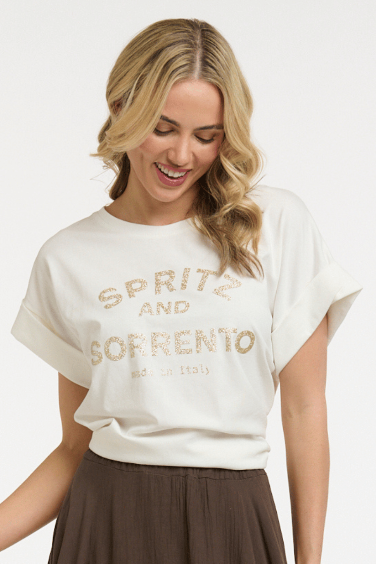 Glitter Spritz Tee Gold