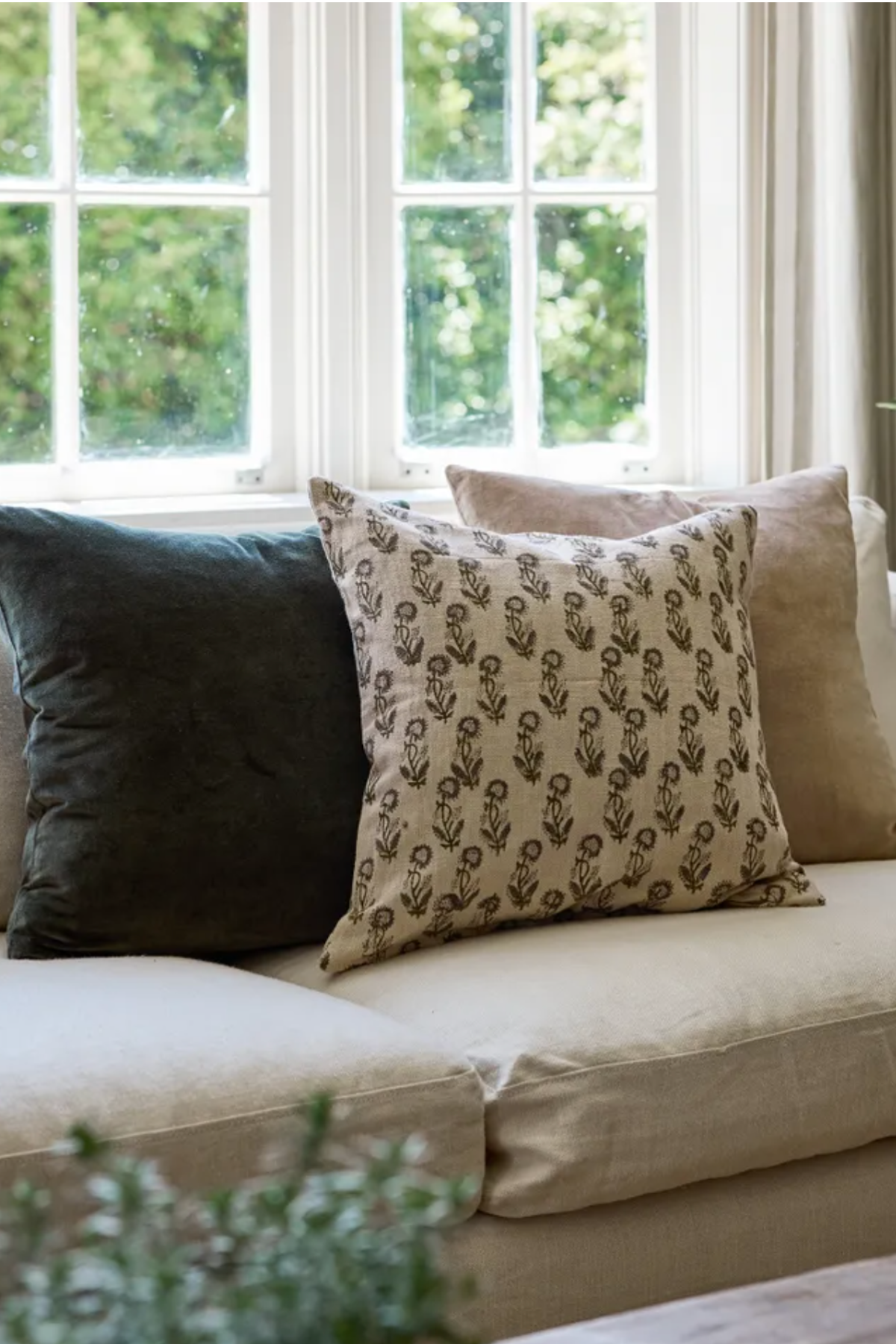 Velvet Cushion Dark Green