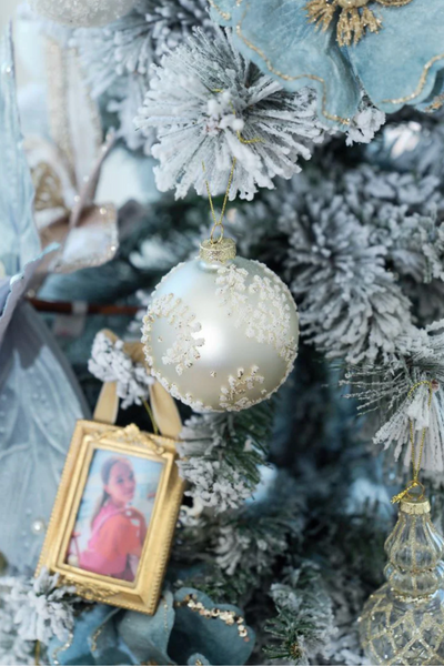 Vintage Glass Bauble Silver