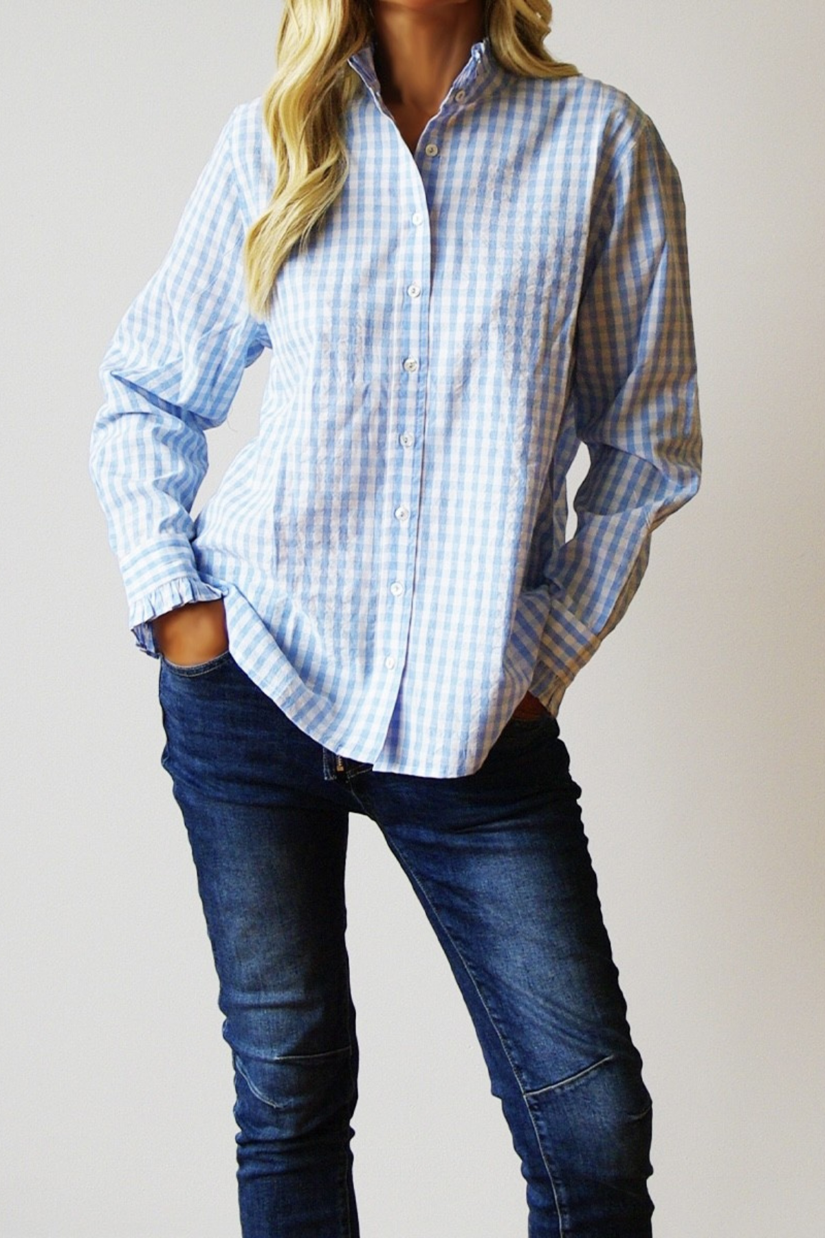 Maple Shirt Blue & White Gingham