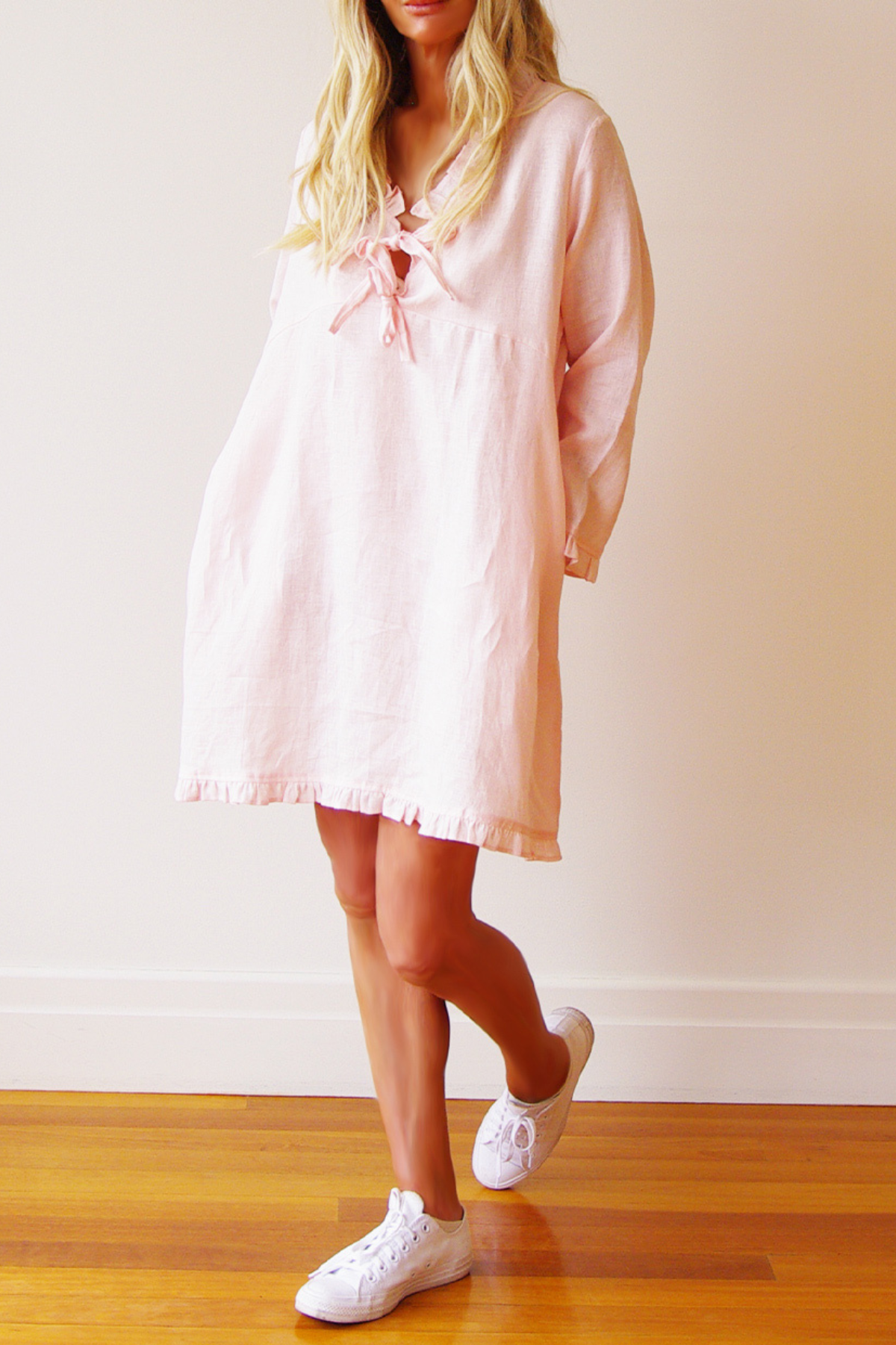 Mitsi Linen Dress Pale Pink