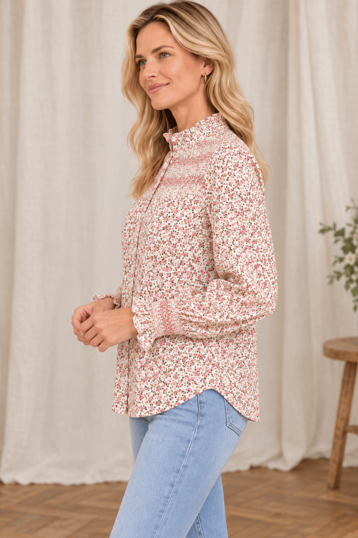 Evie Blouse Pink Floral