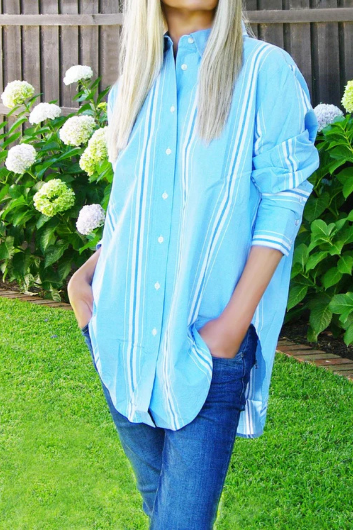 Harriot Shirt Chambray Blue Stripe