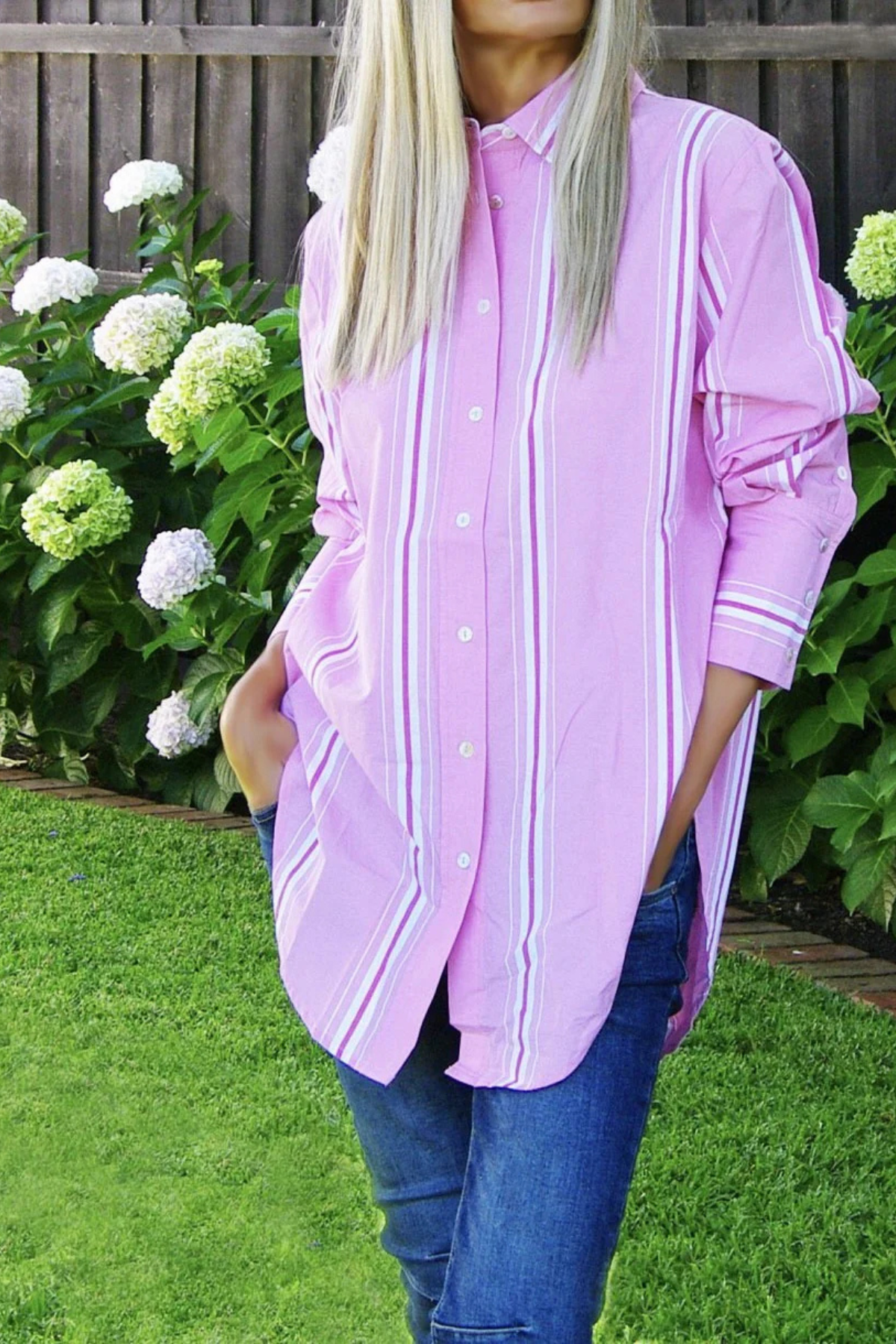 Harriot Shirt Pink Sherbet Stripe