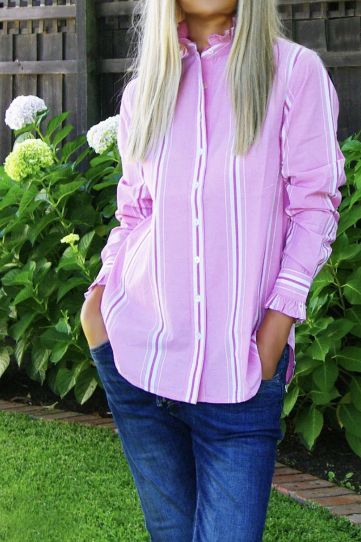 Maple Shirt Pink Sherbert Stripe