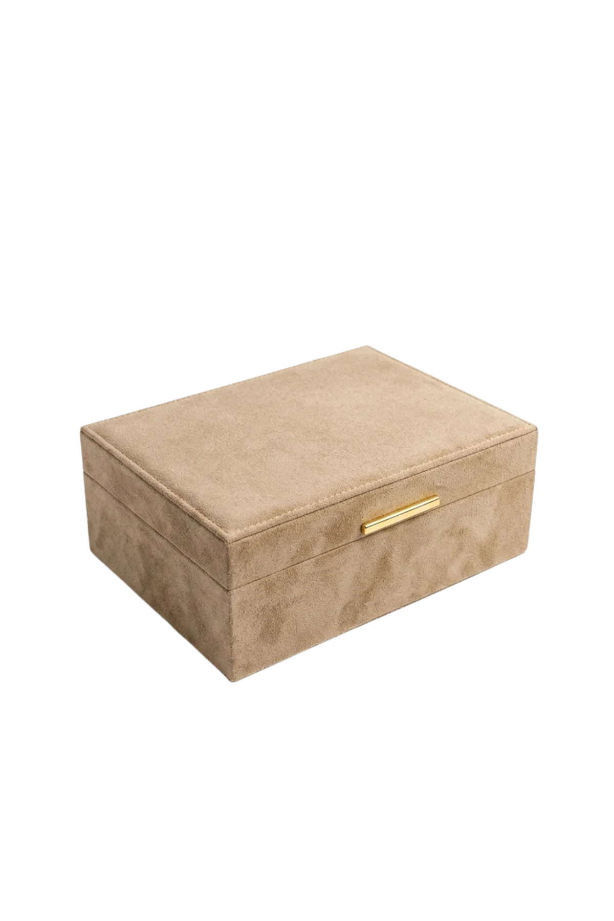 Eco Suede Jewellery Box Latte