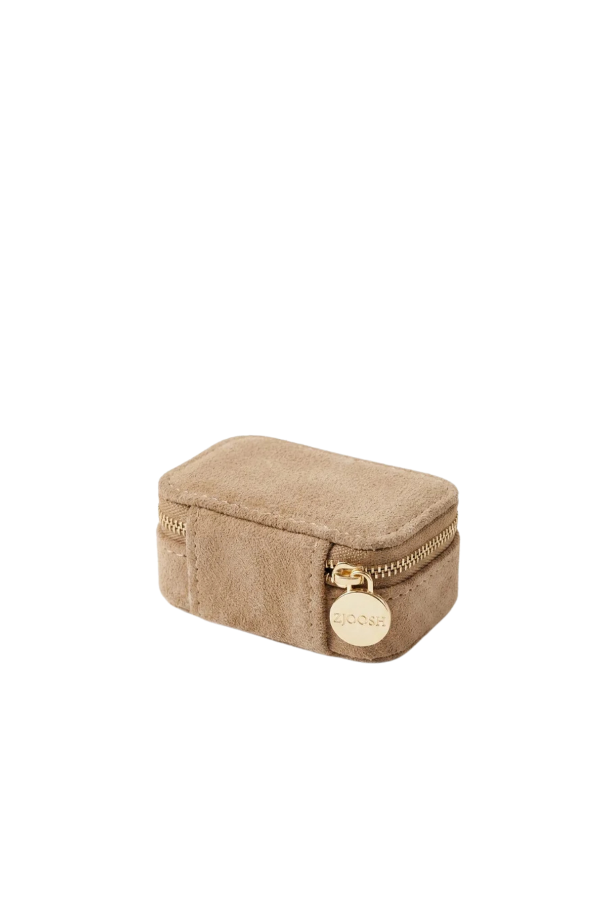 Mini Eco Suede Jewellery Case Latte