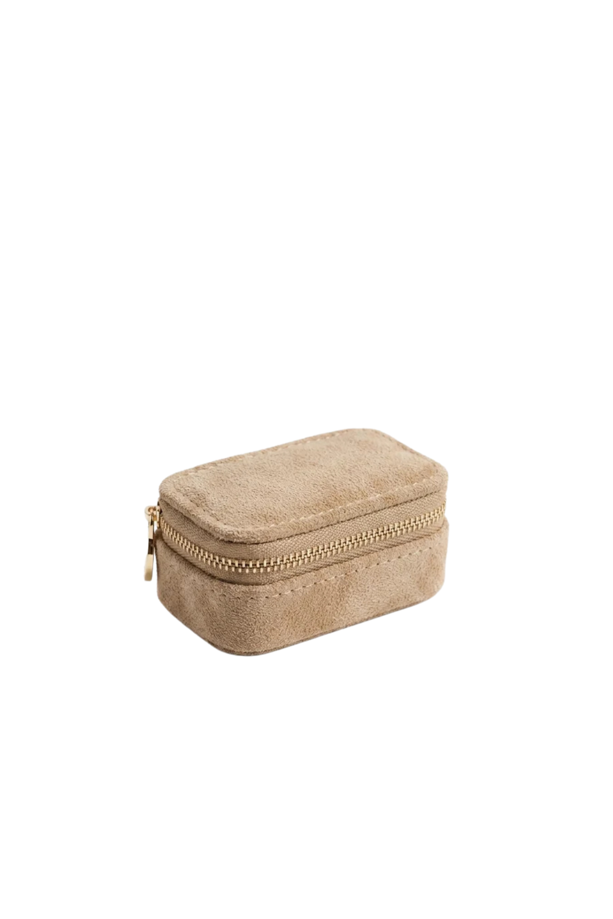 Mini Eco Suede Jewellery Case Latte