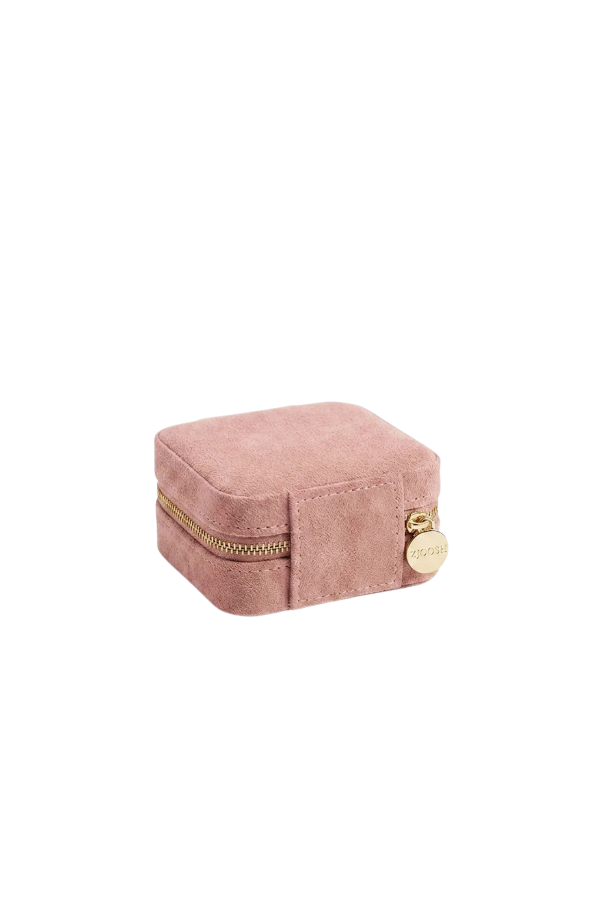 Square Eco Suede Jewellery Case Blush