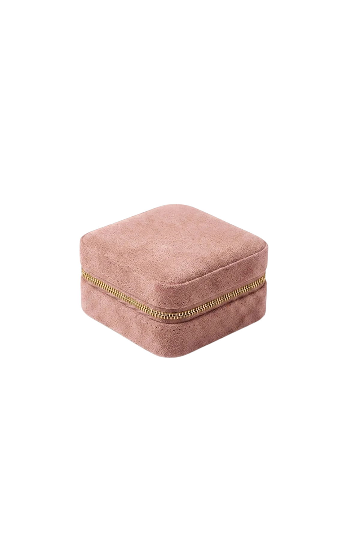Square Eco Suede Jewellery Case Blush